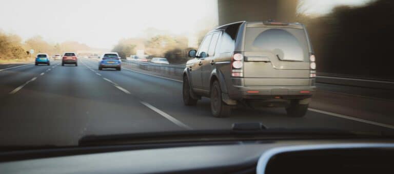 Dash-cam footage from a UK motorway