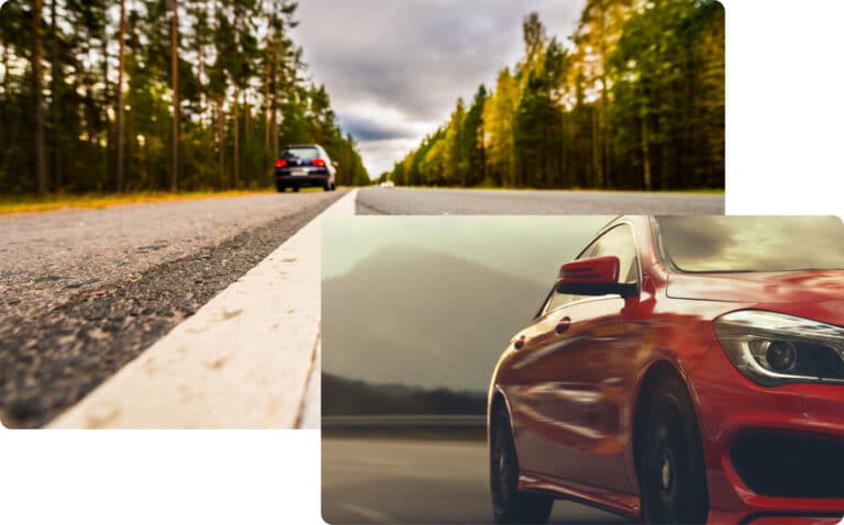 Cars driving on UK roads
